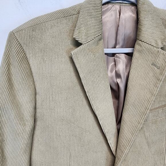 StudioSuits Corduroy Blazer Mens 40S Tan Suit Jacket Sport Coat Androgynous - Picture 3 of 13